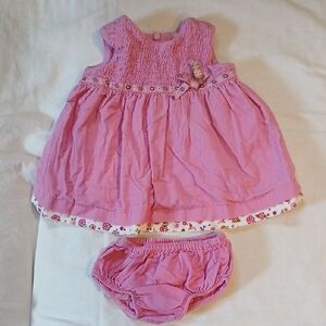 The Children's Place 0-3M Pink Soft Corduroy Dress with Matching Bloomers